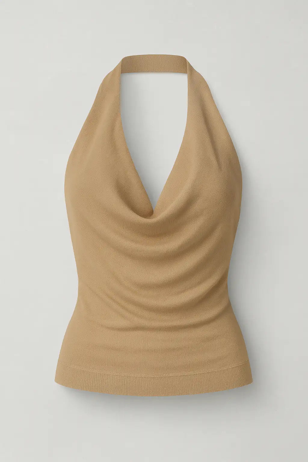 Fina | Top sin Mangas con Cuello Halter Fruncido