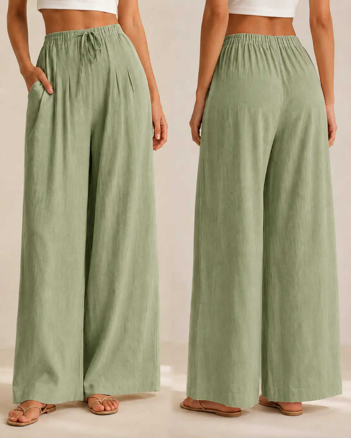 Zora | Lili™ — Pantalón Palazzo de Lino Fresco
