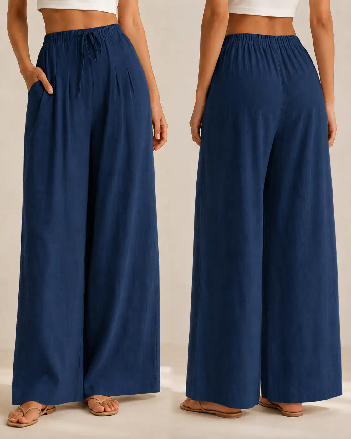 Zora | Lili™ — Pantalón Palazzo de Lino Fresco