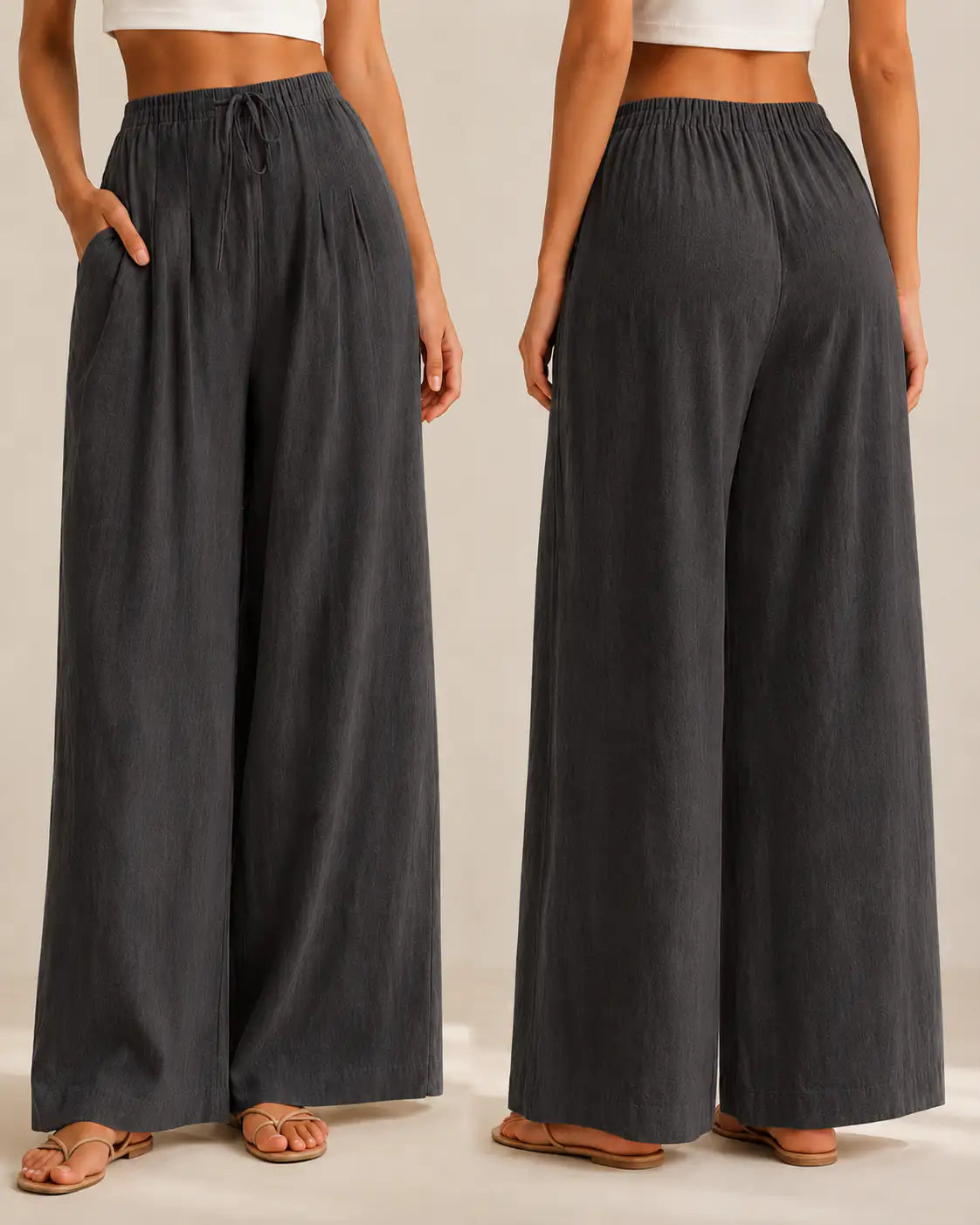 Zora | Lili™ — Pantalón Palazzo de Lino Fresco
