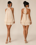 Margot Mini Vestido Halter con Espalda Descubierta y Movimiento