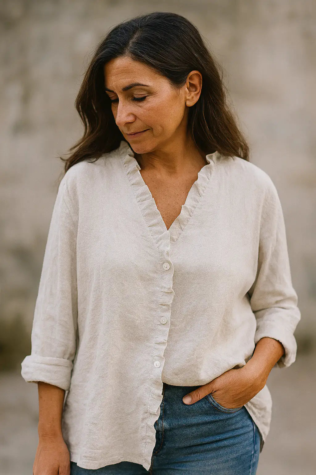 Haizea | Blusa de Lino y Algodón Ligera