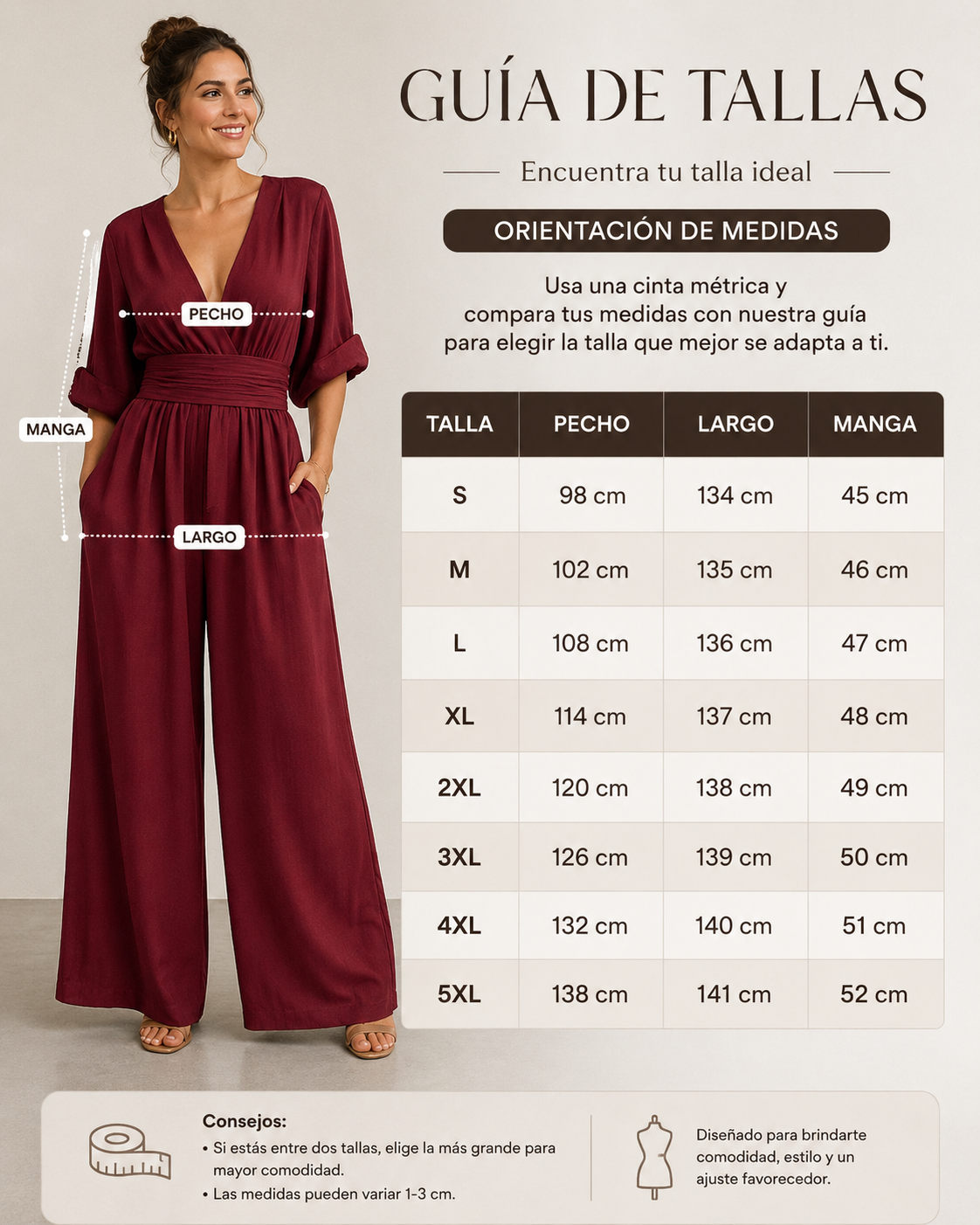 Daniela™ Mono elegante de cintura marcada
