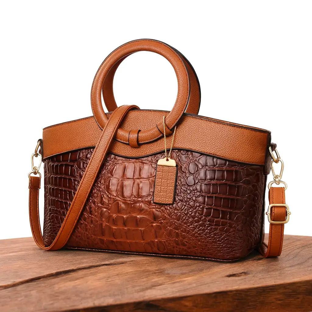 Amalia | Bolso Bicolor con Textura Cocodrilo