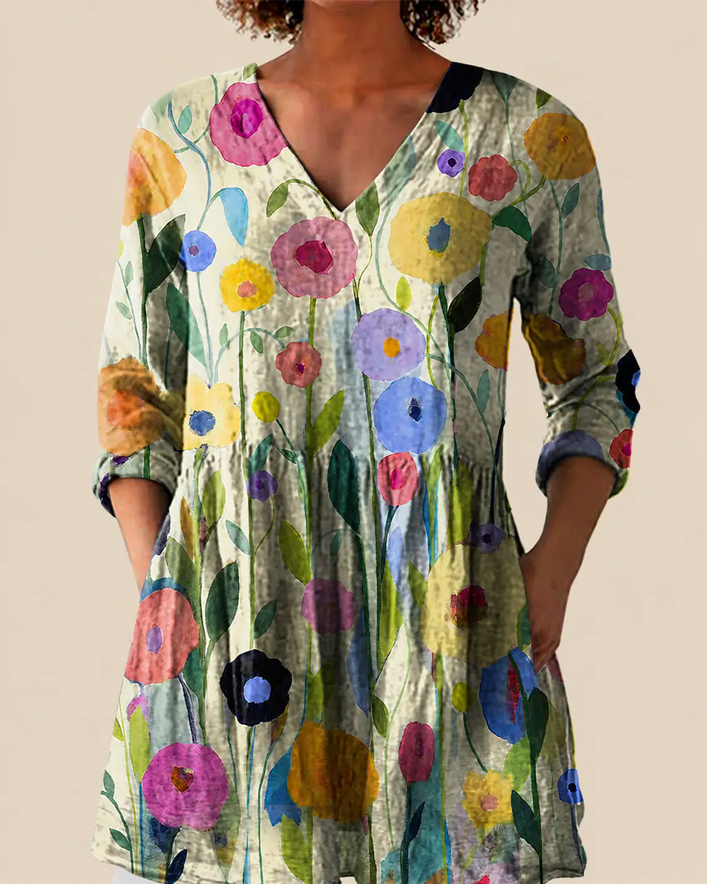 Remi | Camisa larga con estampado expresivo