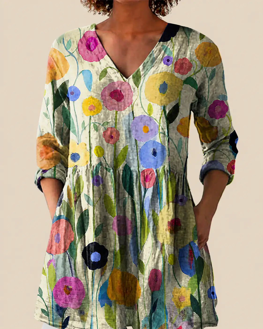 Remi | Camisa larga con estampado expresivo