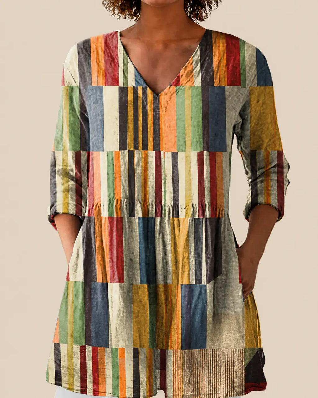 Avery | Camisa Larga con Estampado Expresivo