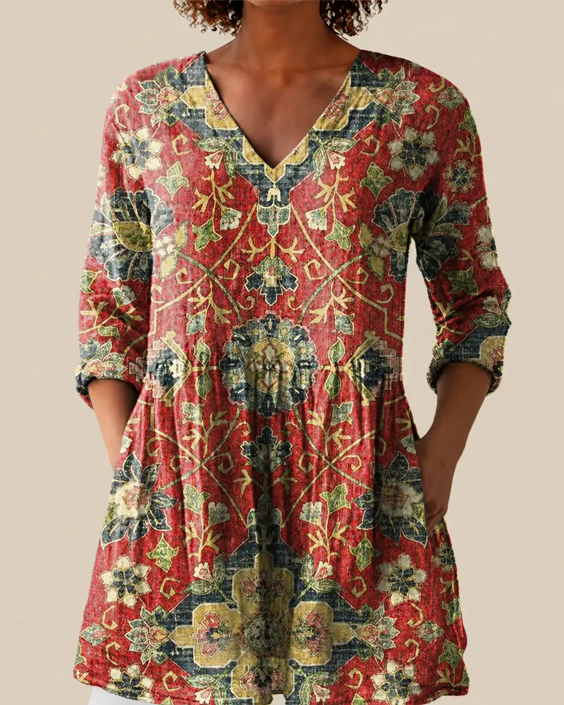 Wren | Camisa larga con estampado expresivo