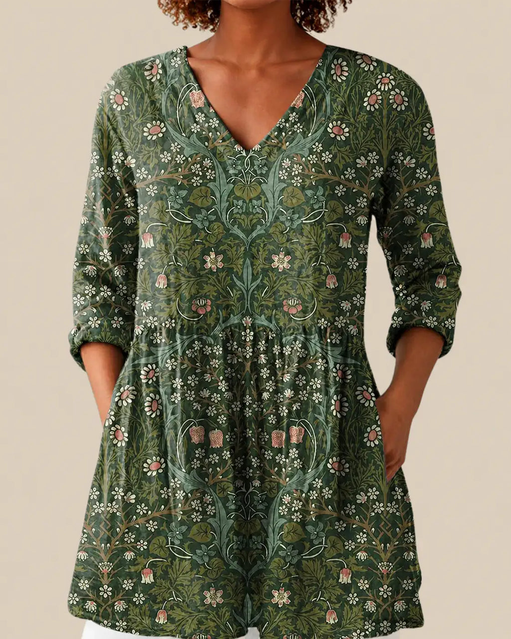 Skye | Camisa Larga con Estampado Expresivo