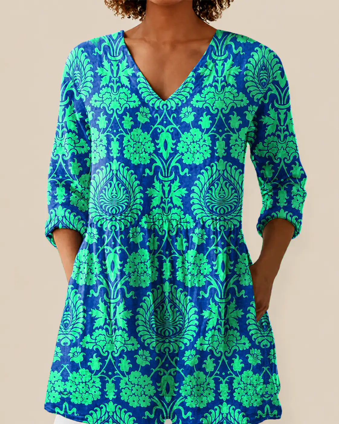 Romy | Camisa larga de estampado expresivo