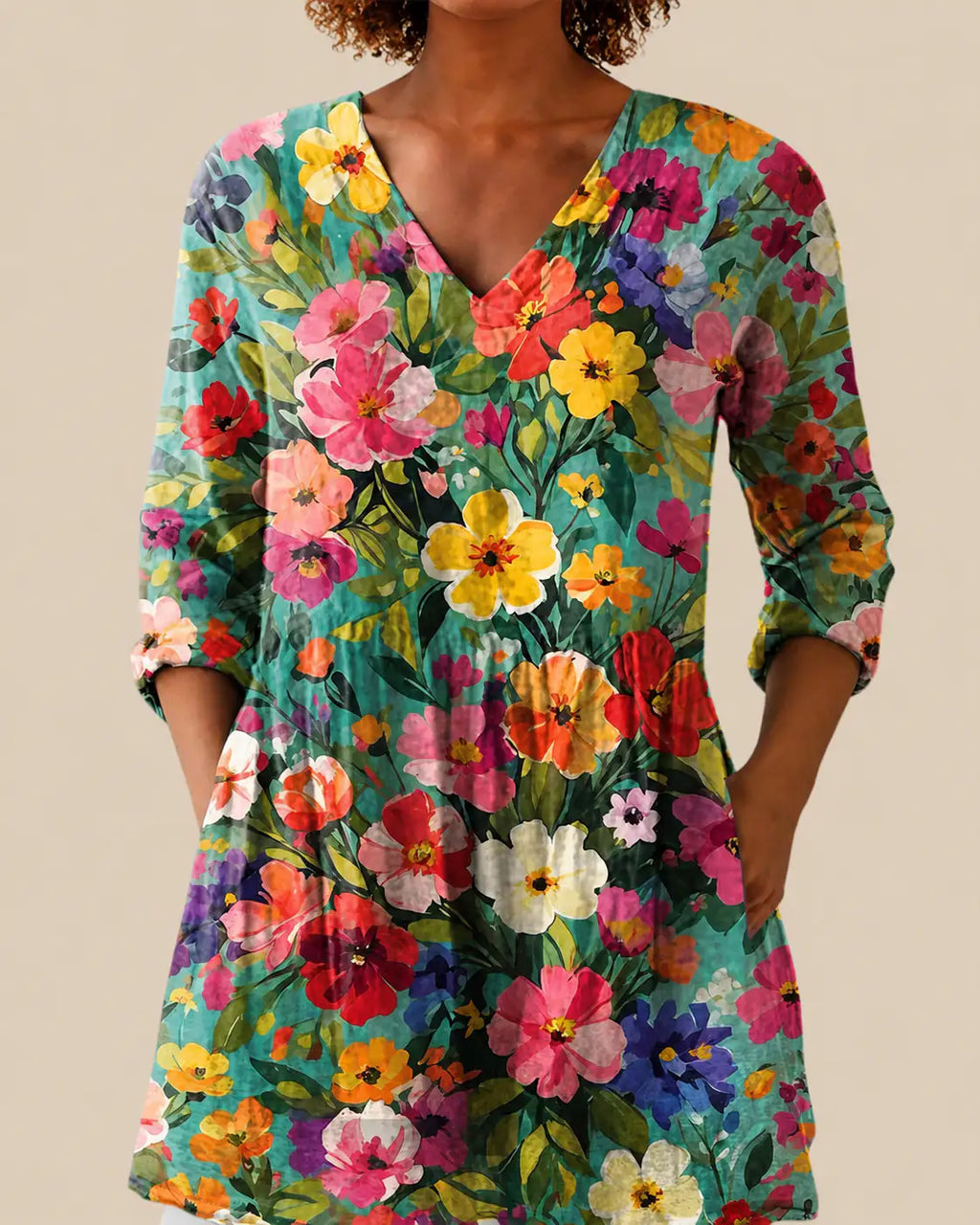 Keira | Camisa larga con estampado expresivo