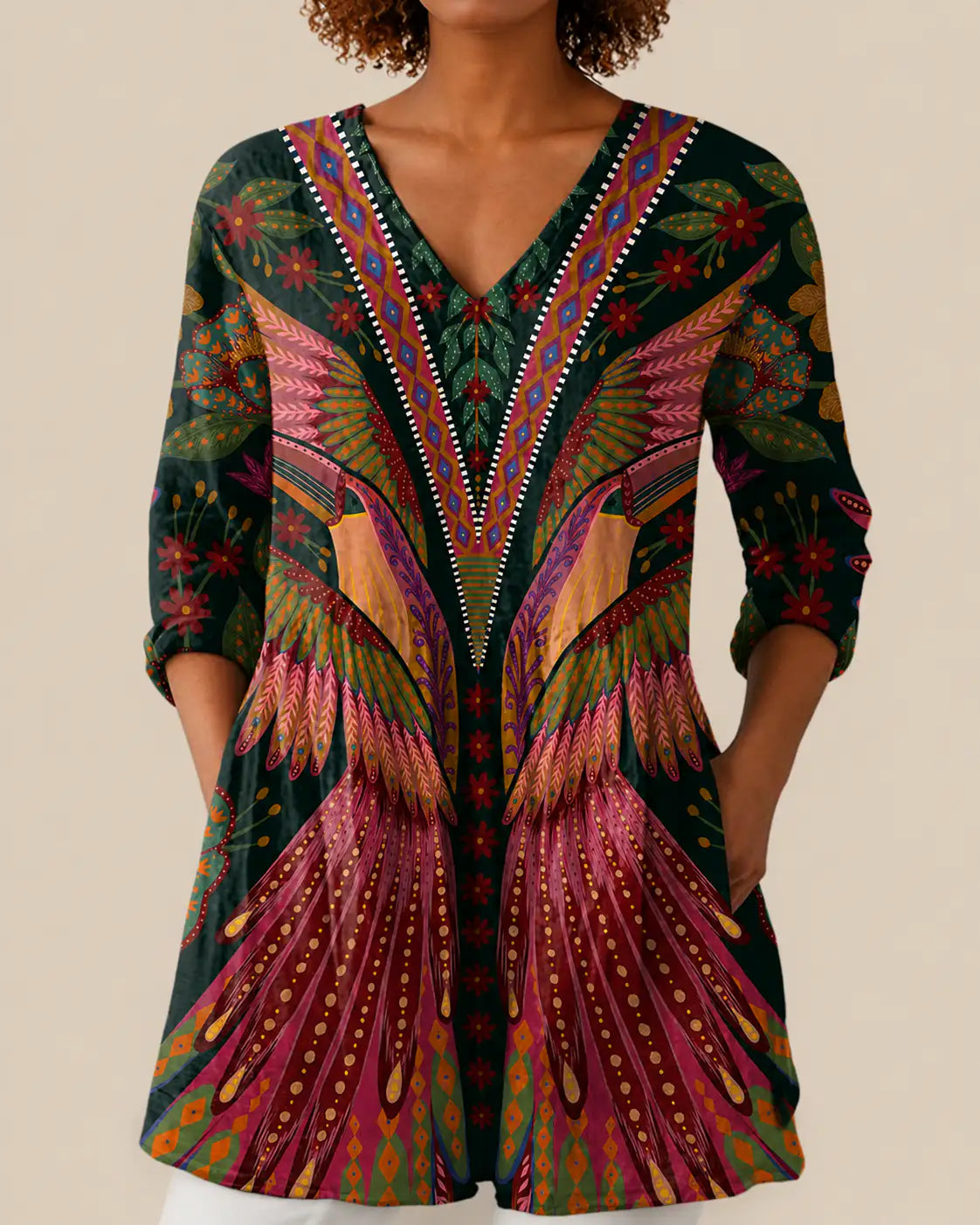 Mila | Camisa larga con estampado expresivo