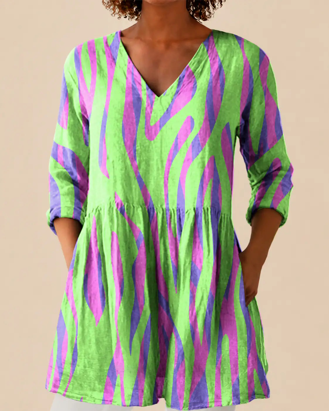 Mira | Camisa Larga con Estampado Expresivo