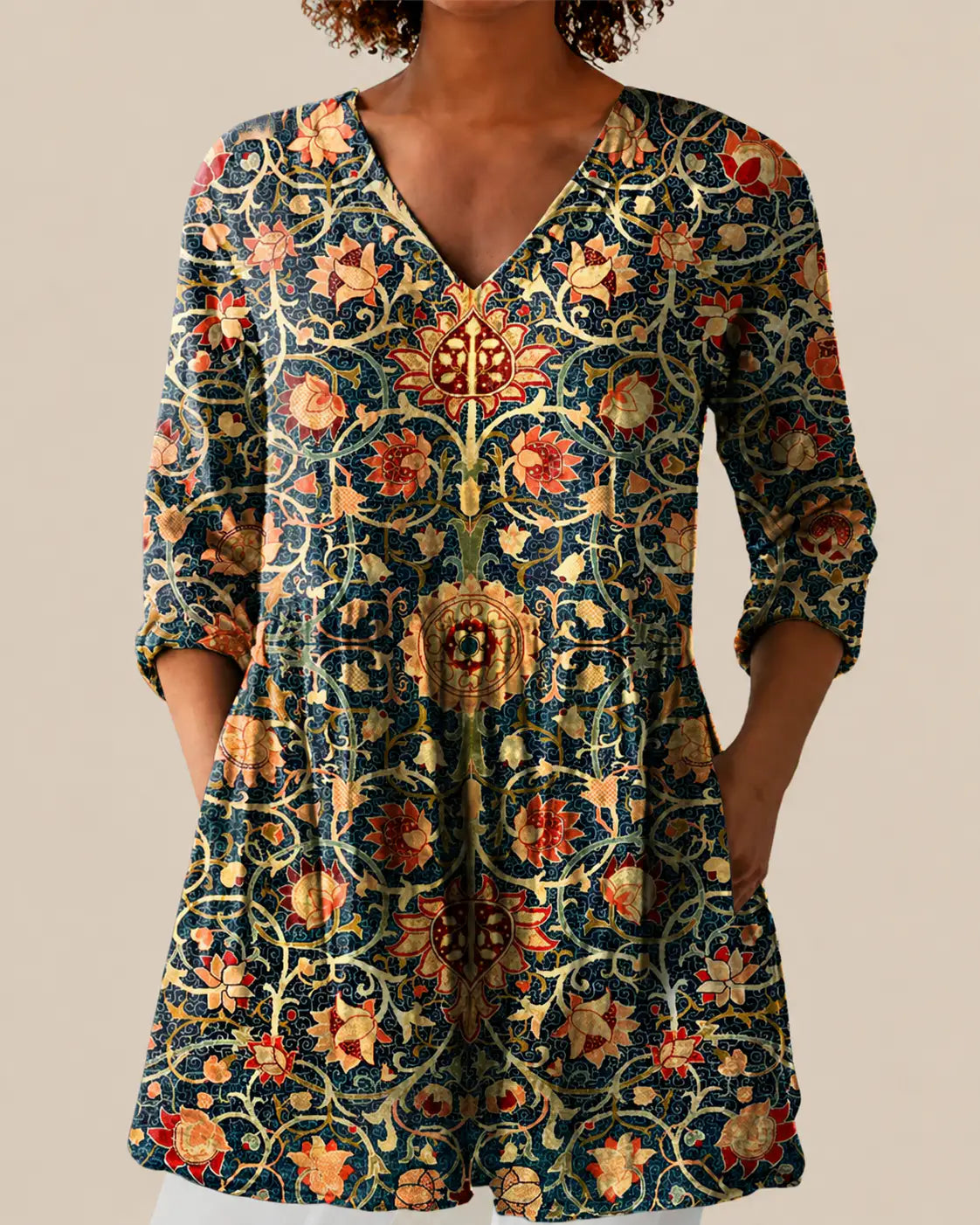 Liora | Camisa Larga con Estampado Expresivo