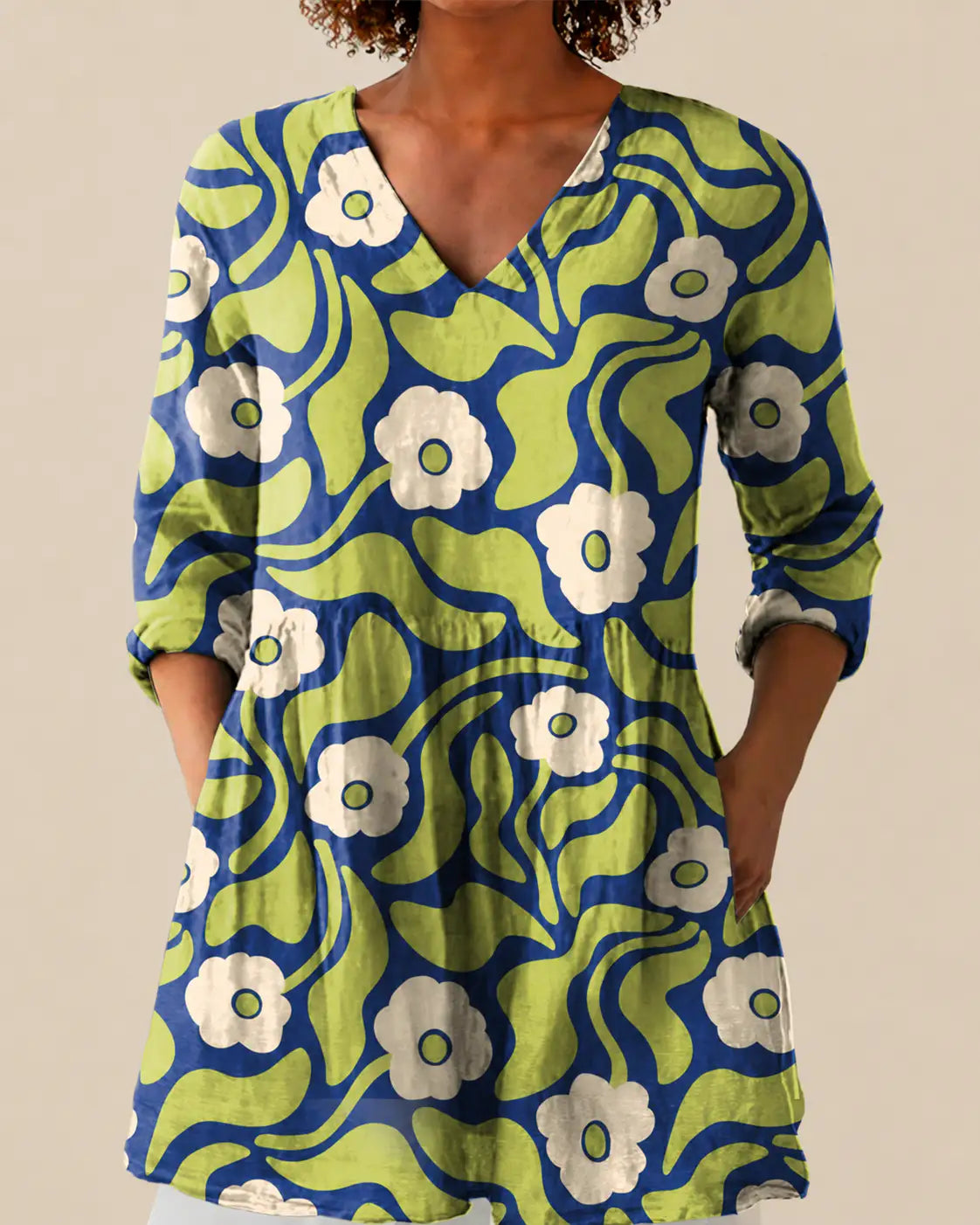 Talia | Camisa larga con estampado expresivo