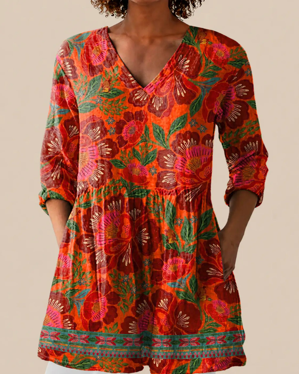 Kaia | Camisa Larga con Estampado Expresivo
