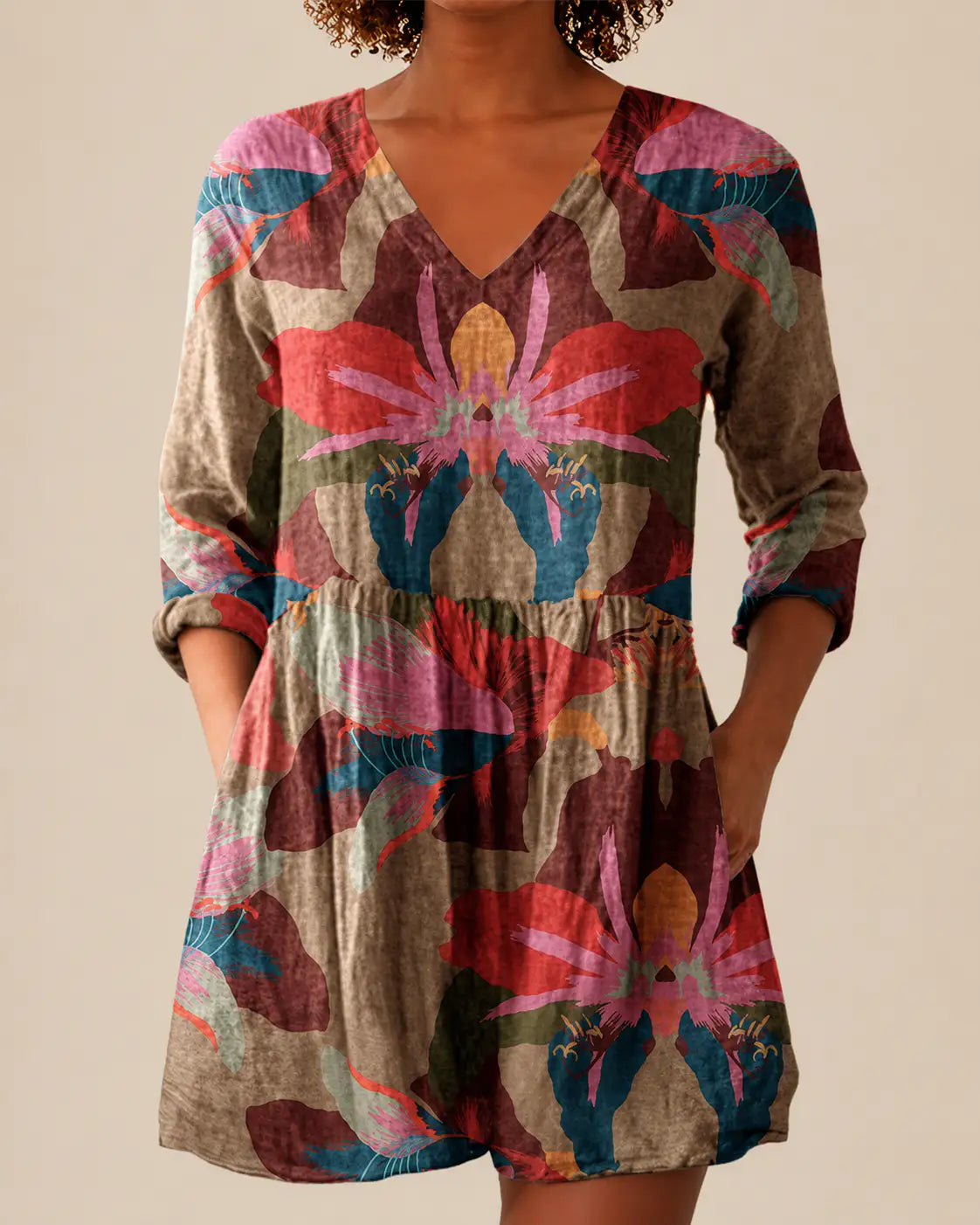 Alina | Camisa larga con estampado expresivo