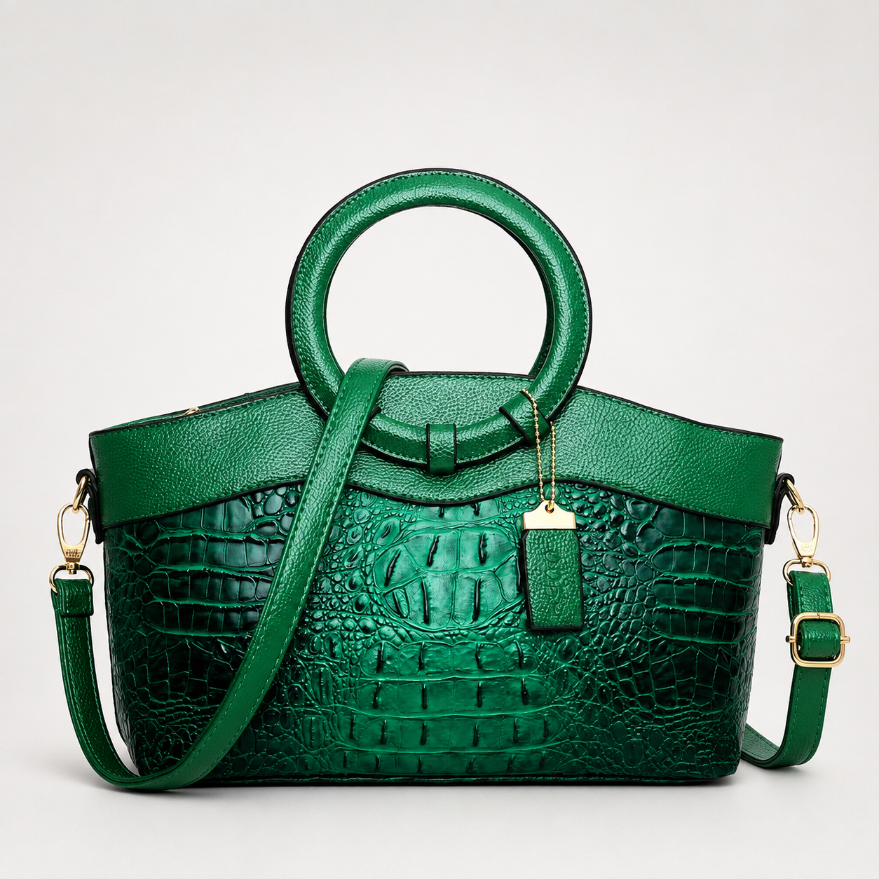 Felisa | Bolso Tote Efecto Cocodrilo con Asa Redonda