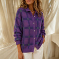 Guadalupe | Cárdigan Oversize de Cuadros con Cuello Camisero