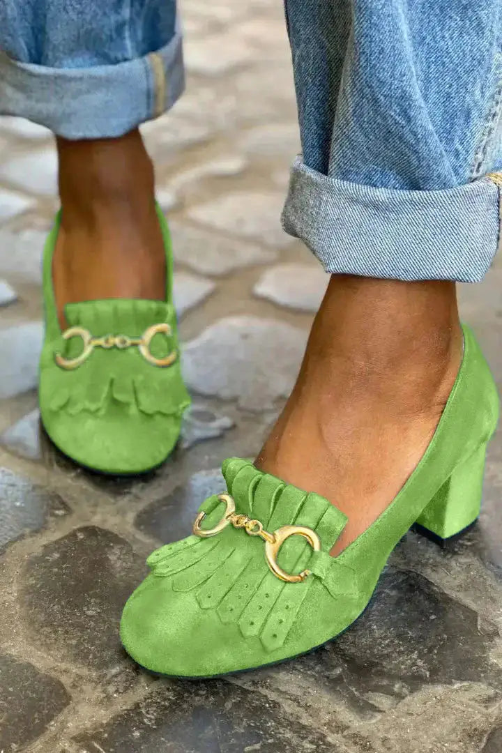Felisa | Tacones con Flecos y Hebilla