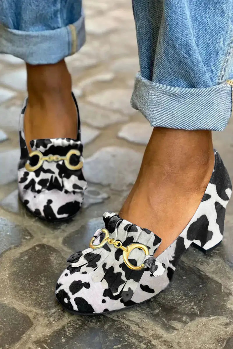 Felisa | Tacones con Flecos y Hebilla