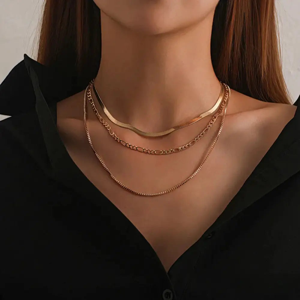 Lea™ | Collar de Tres Capas de Cadena