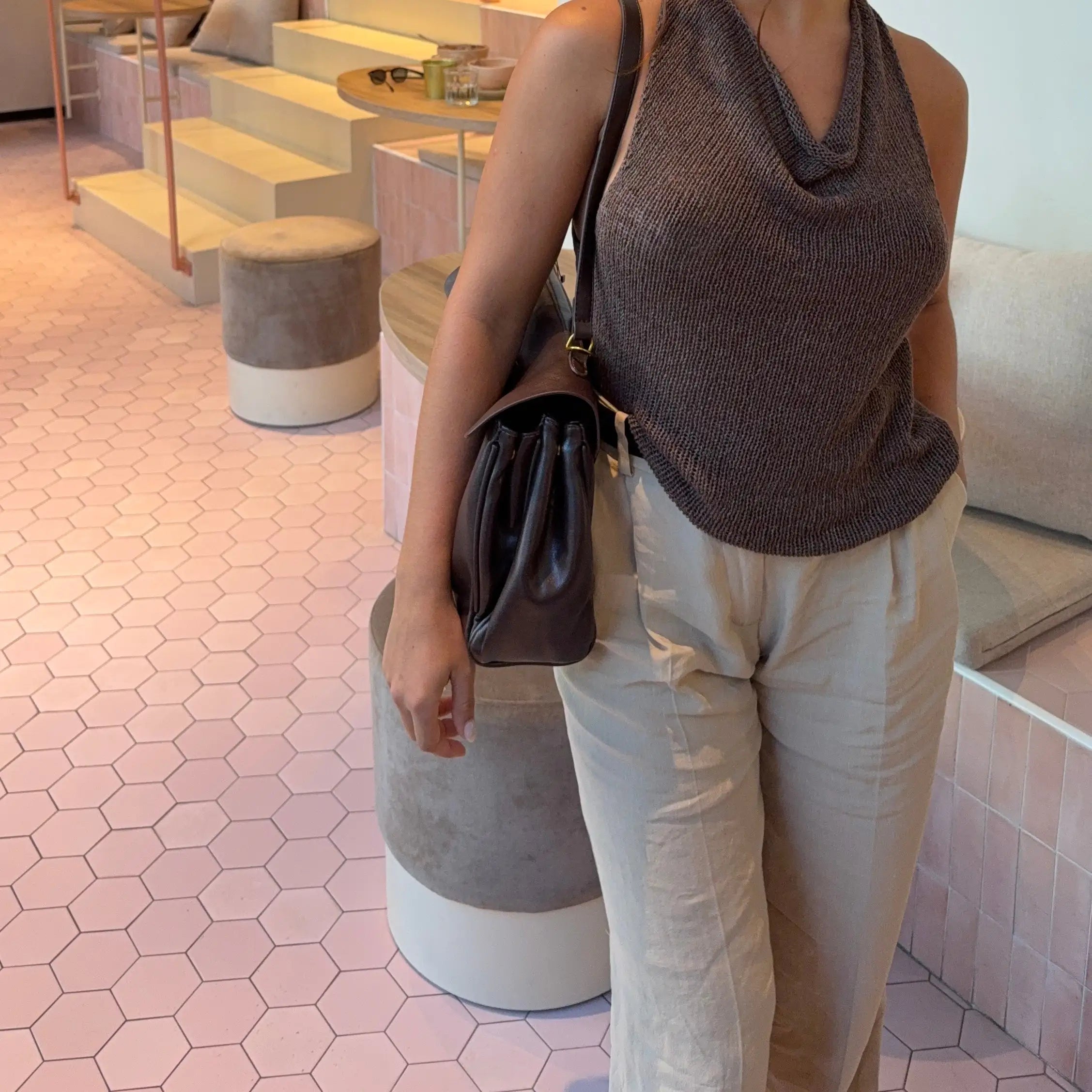Ciara | Bolso de Mano Vintage con Herrajes Dorados