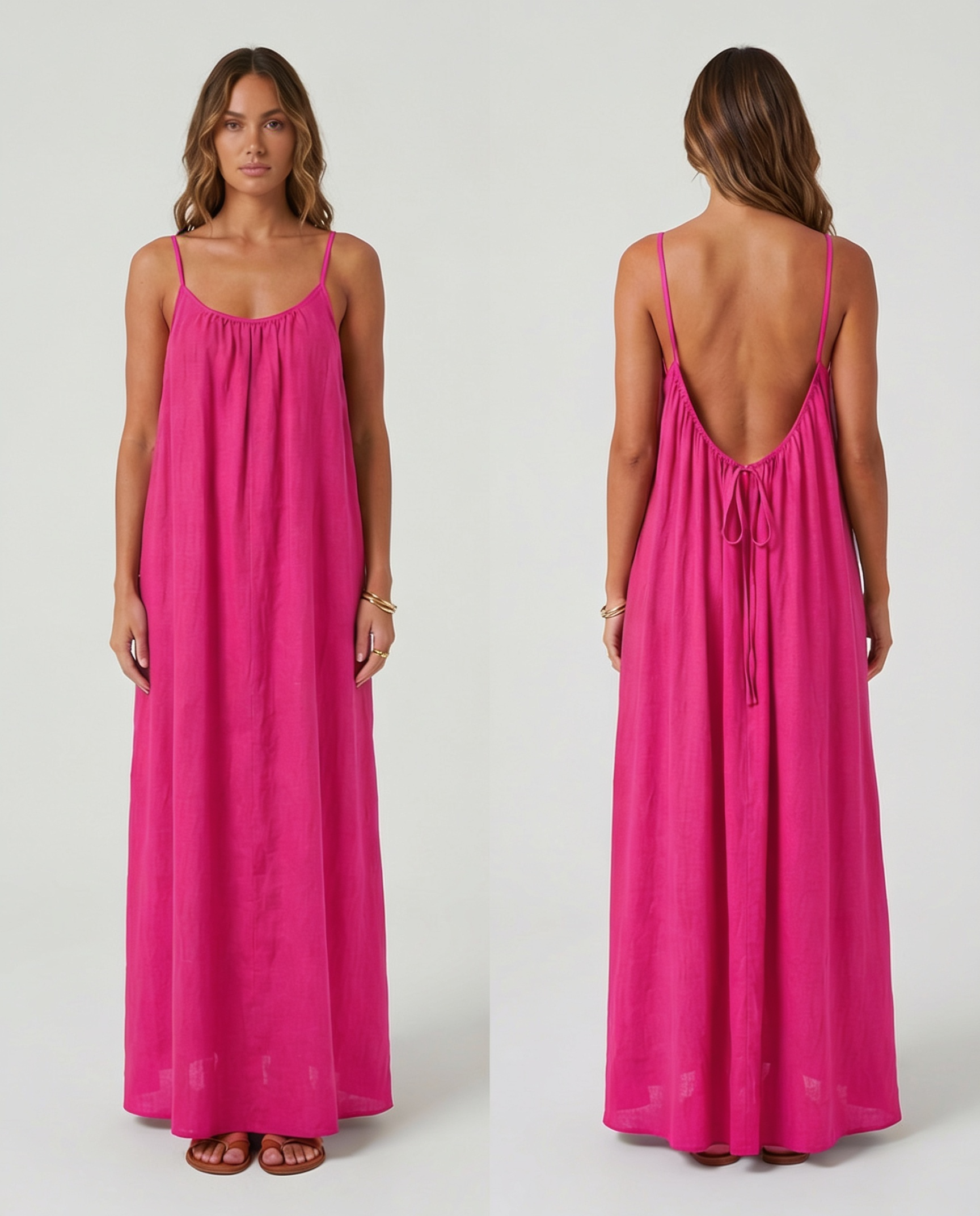 Vera™ Vestido Fluido de Espalda Abierta