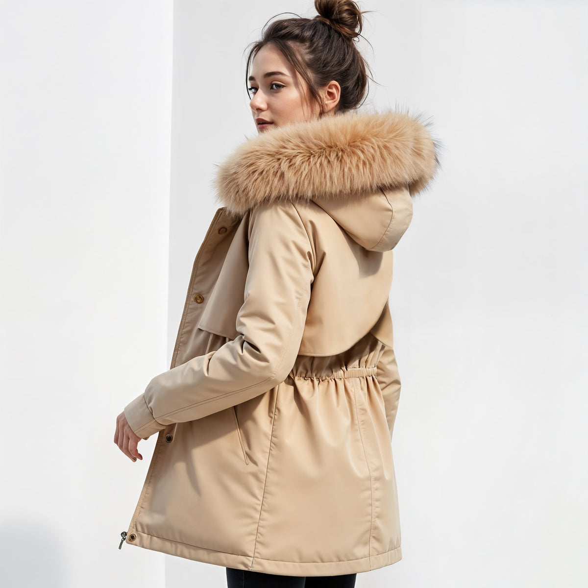 Virginia | Parka con Capucha de Pelo Sintético