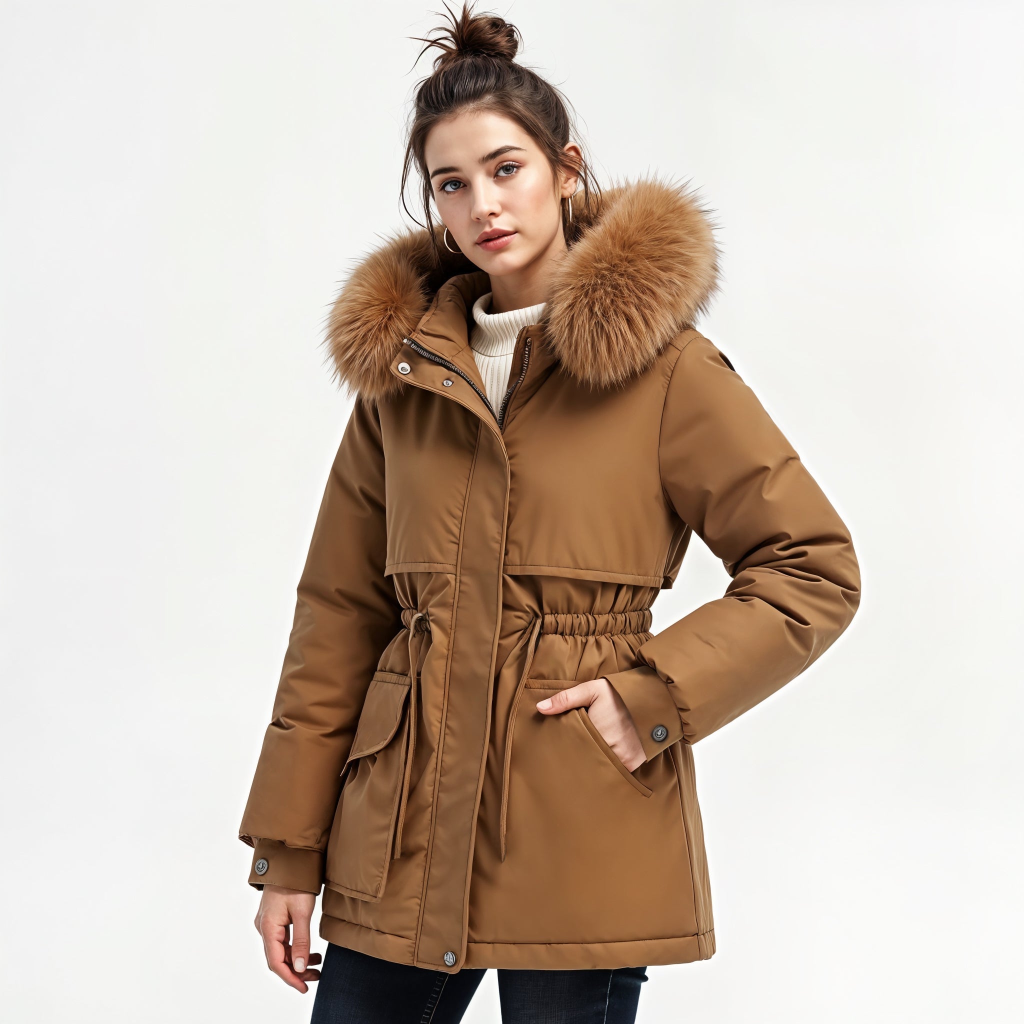 Virginia | Parka con Capucha de Pelo Sintético