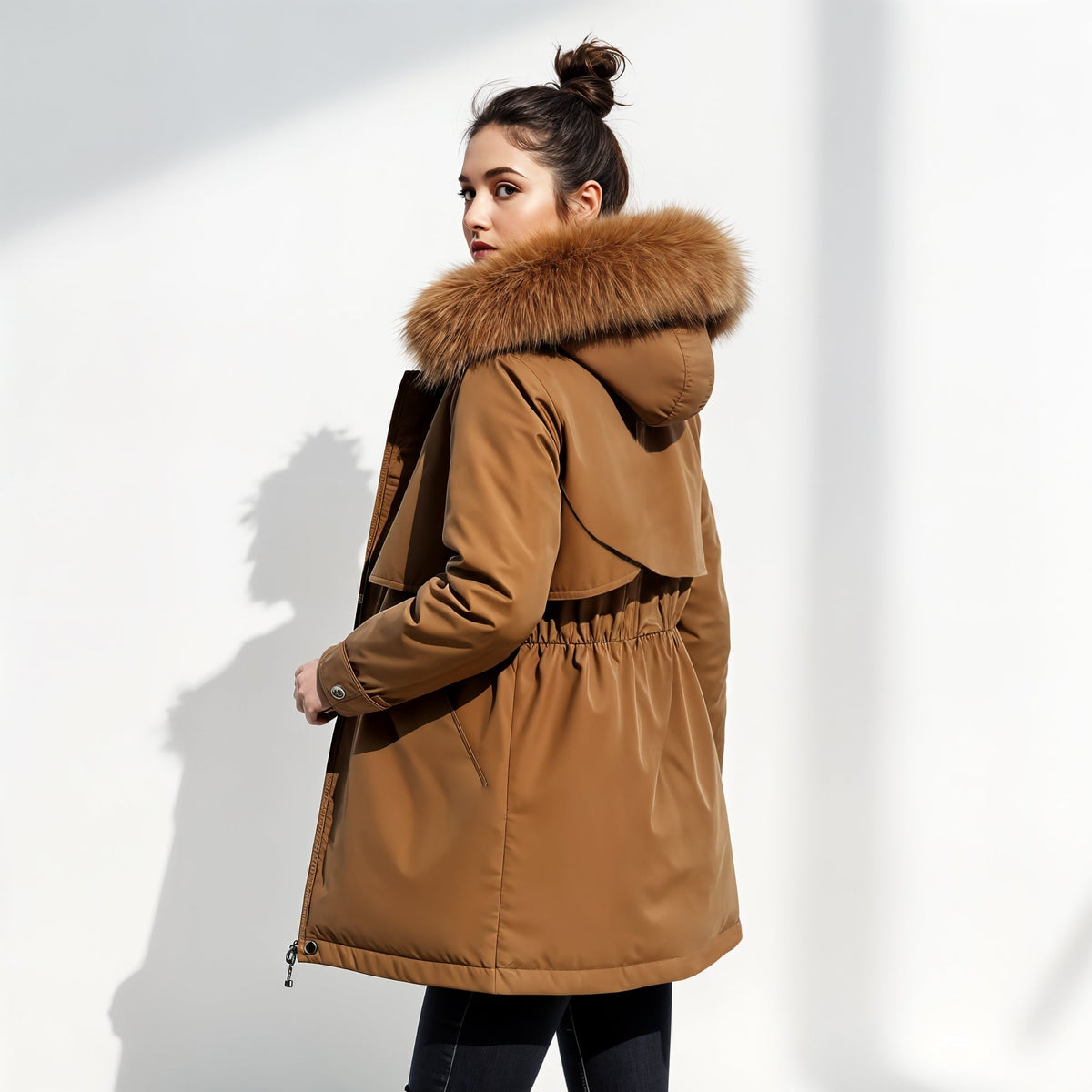 Virginia | Parka con Capucha de Pelo Sintético