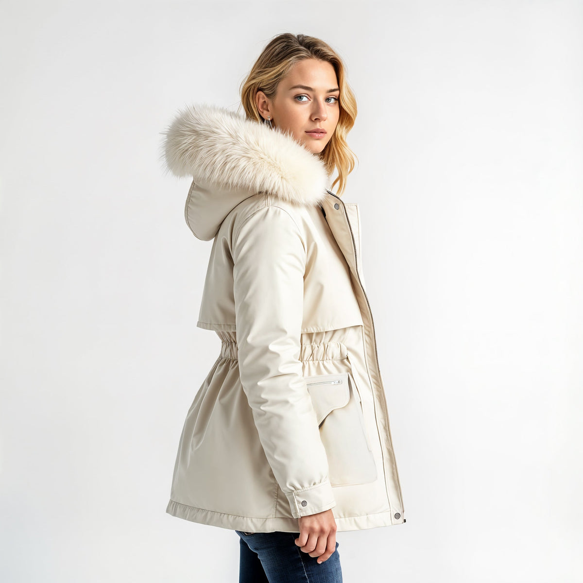 Virginia | Parka con Capucha de Pelo Sintético