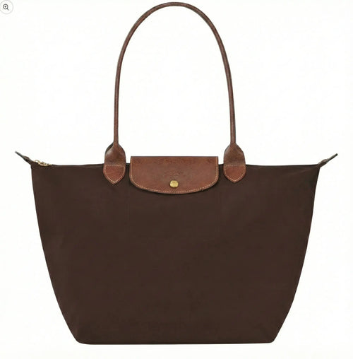 Bea | Bolso Tote Grande Plegable de Nailon, Marrón Ébano