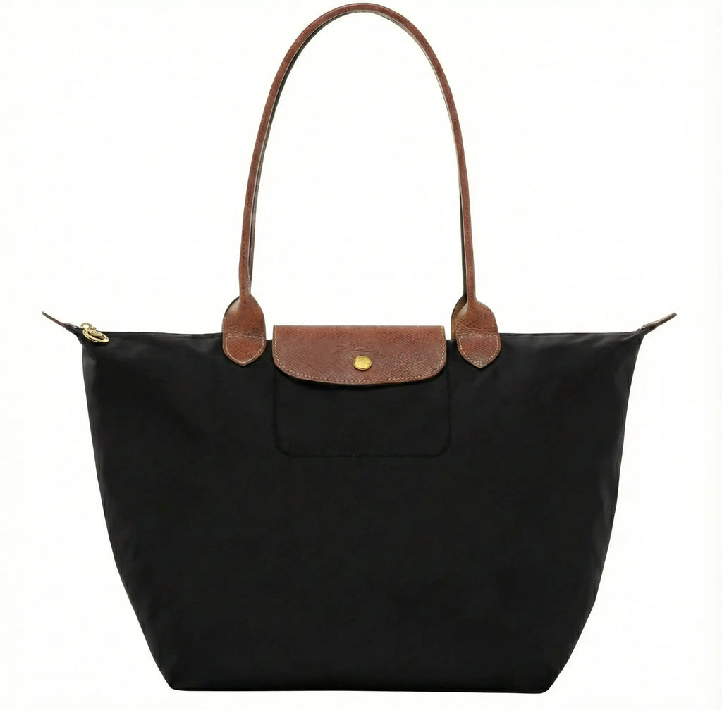 Bea | Bolso Tote Grande Plegable de Nailon, Negro