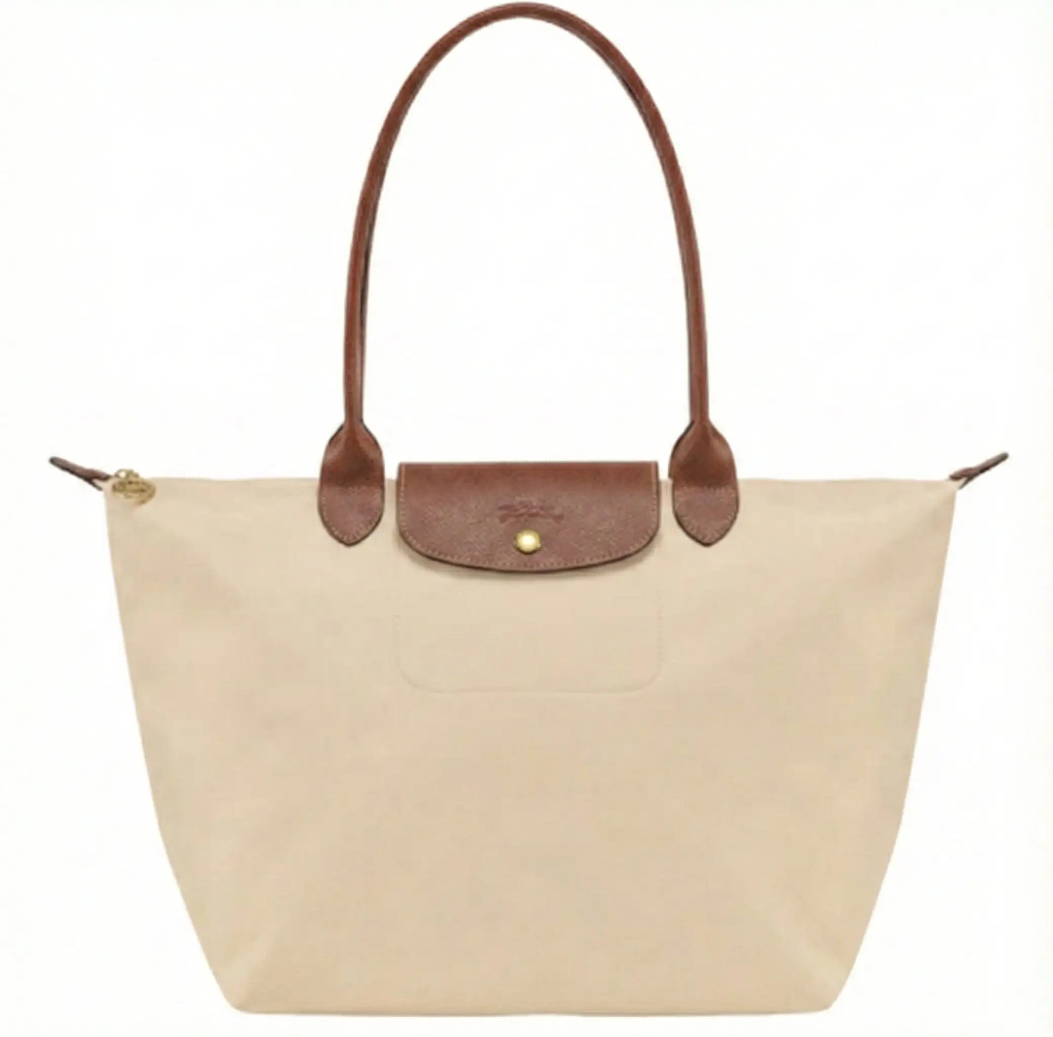 Bea | Bolso Tote Grande Plegable de Nailon, Crema