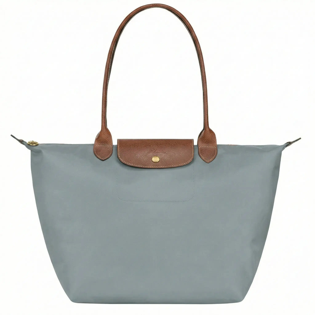 Bea | Bolso Tote Grande Plegable de Nailon, Gris Acero