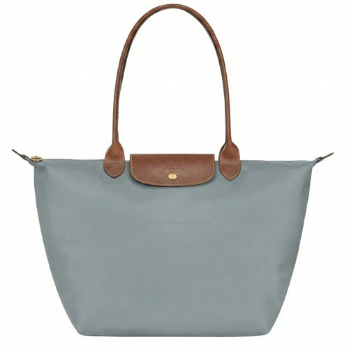Bea | Bolso Tote Grande Plegable de Nailon, Gris Acero