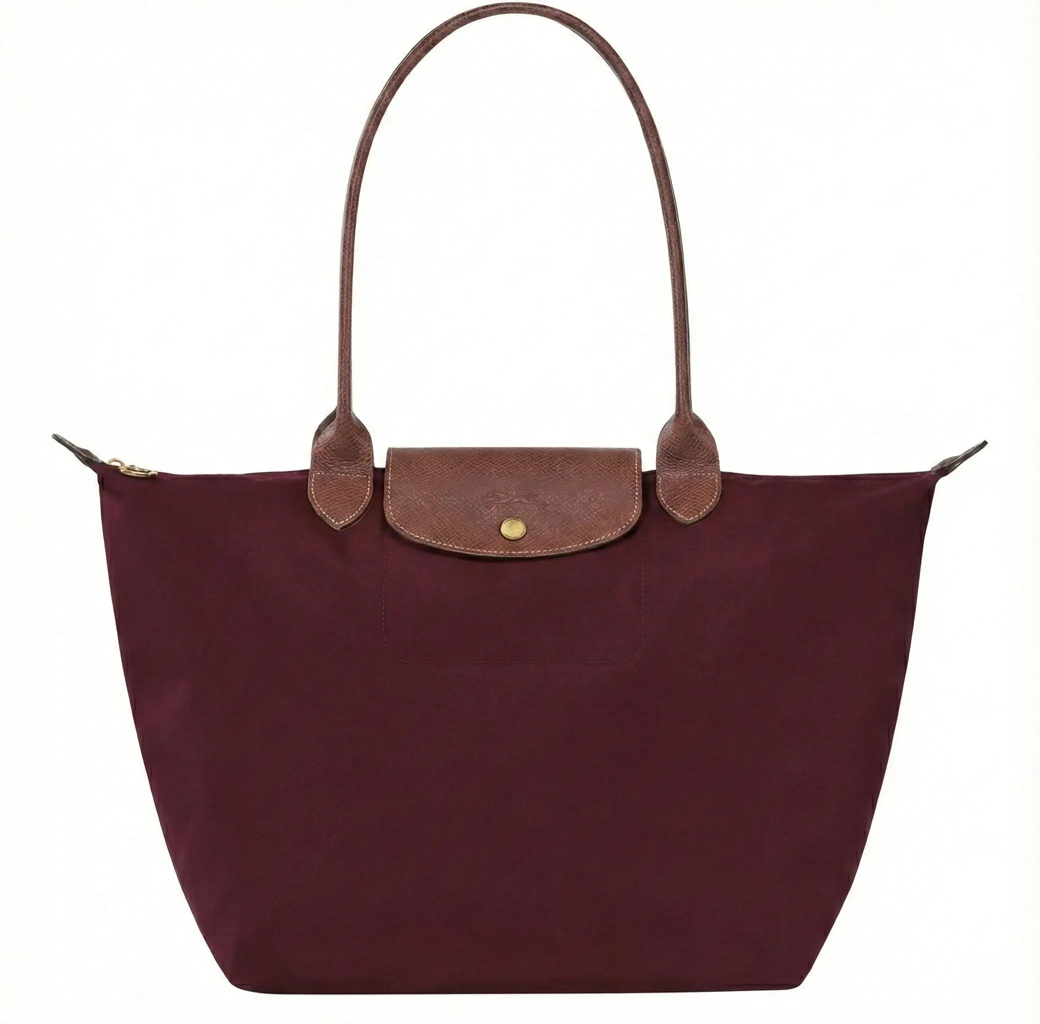 Bea | Bolso Tote Grande Plegable de Nailon, Burdeos