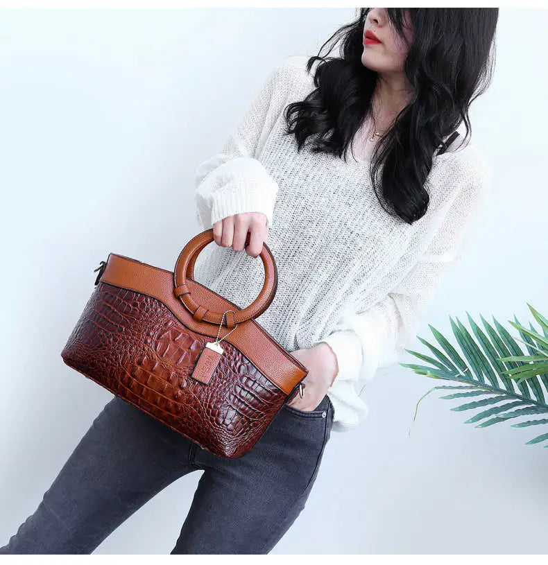 Amalia | Bolso Bicolor con Textura Cocodrilo