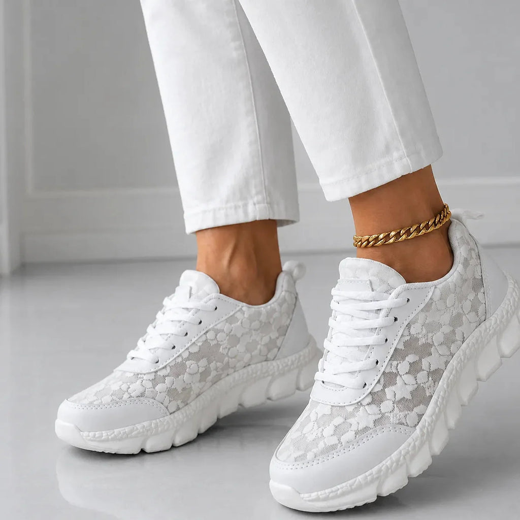 Casilda | Zapatilla de Plataforma con Malla de Estrellas