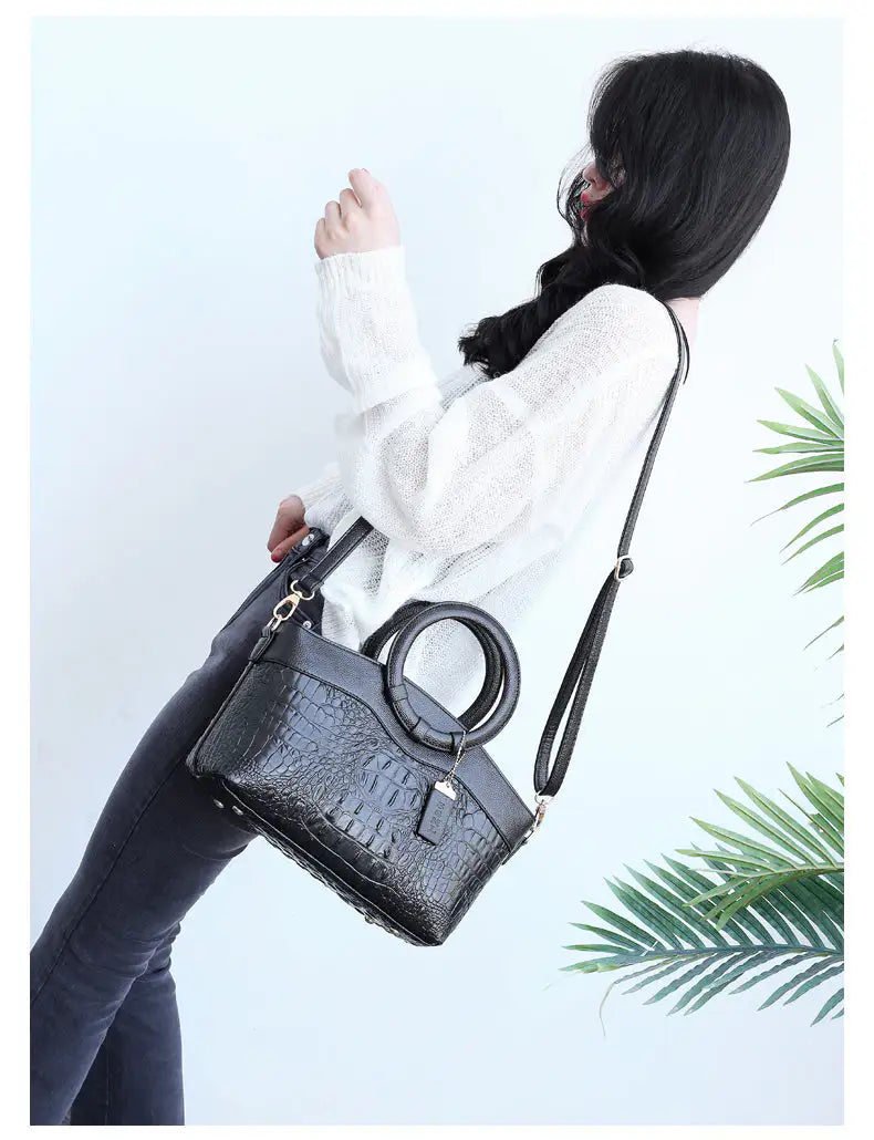 Amalia | Bolso Bicolor con Textura Cocodrilo