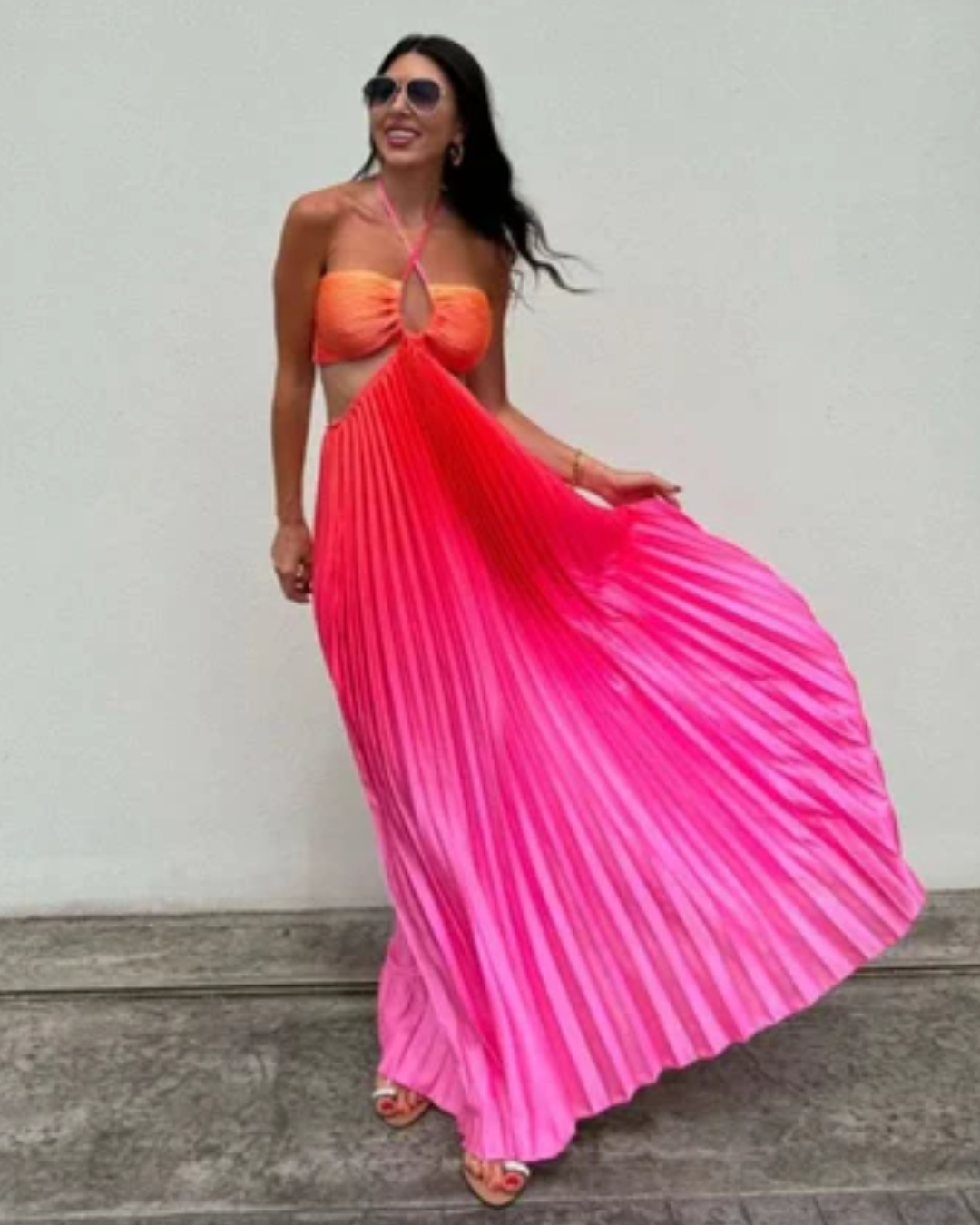 Candela Vestido degradado espalda abierta