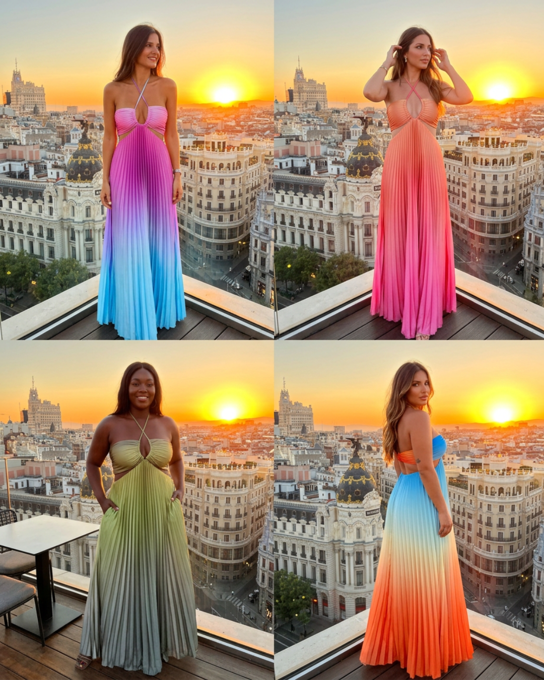 Candela Vestido degradado espalda abierta
