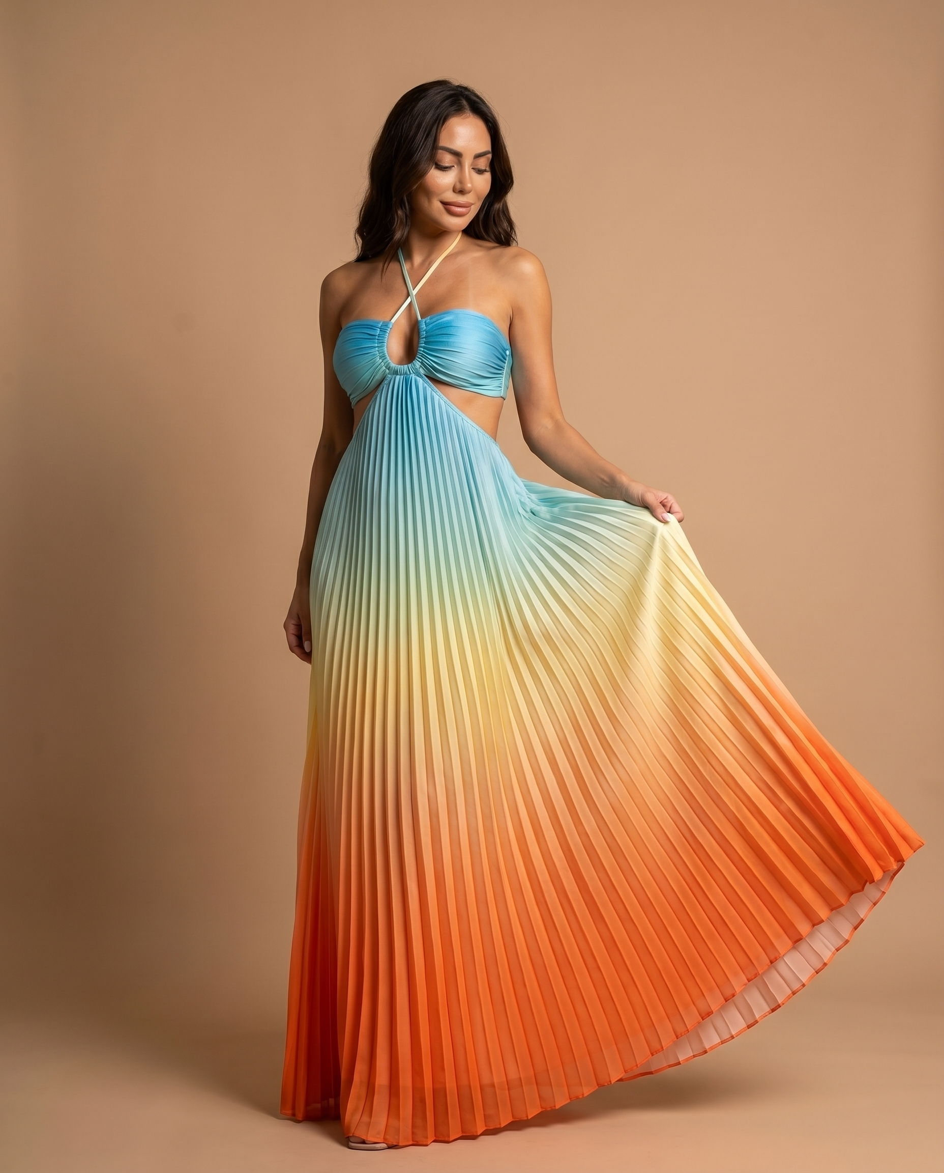 Candela Vestido degradado espalda abierta