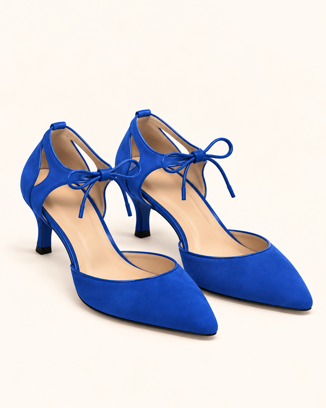 Higinia | Tacones Kitten Efecto Ante con Lazada
