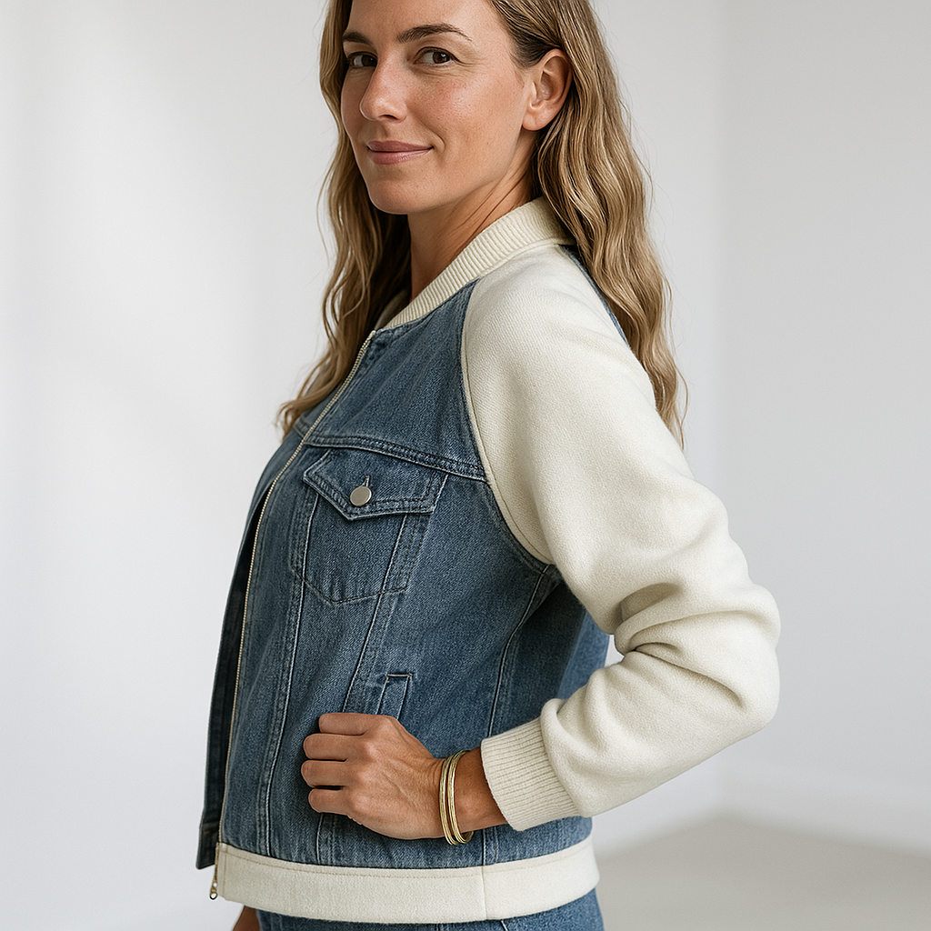 Rita | Chaqueta Vaquera con Ribete de Punto