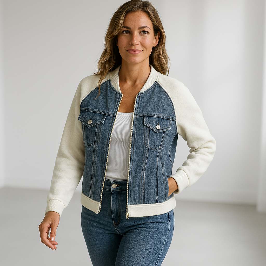 Rita | Chaqueta Vaquera con Ribete de Punto
