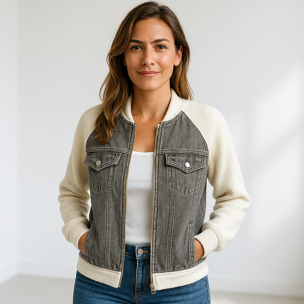 Rita | Chaqueta Vaquera con Ribete de Punto