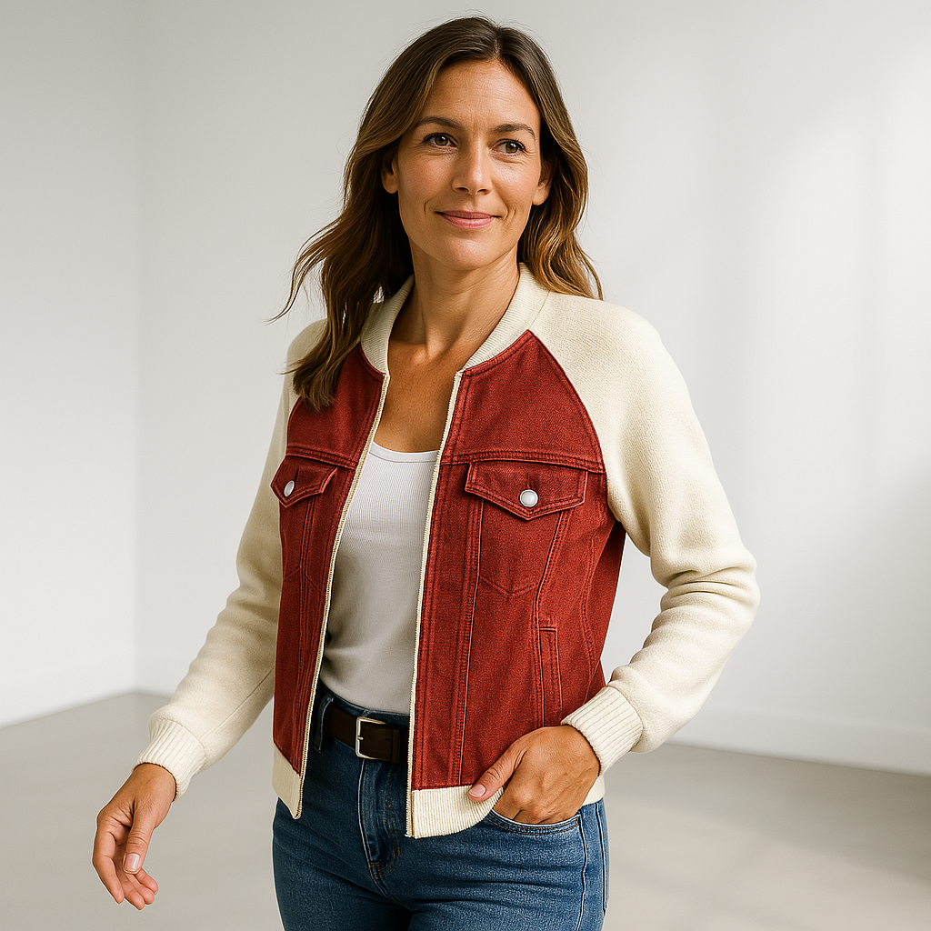 Rita | Chaqueta Vaquera con Ribete de Punto