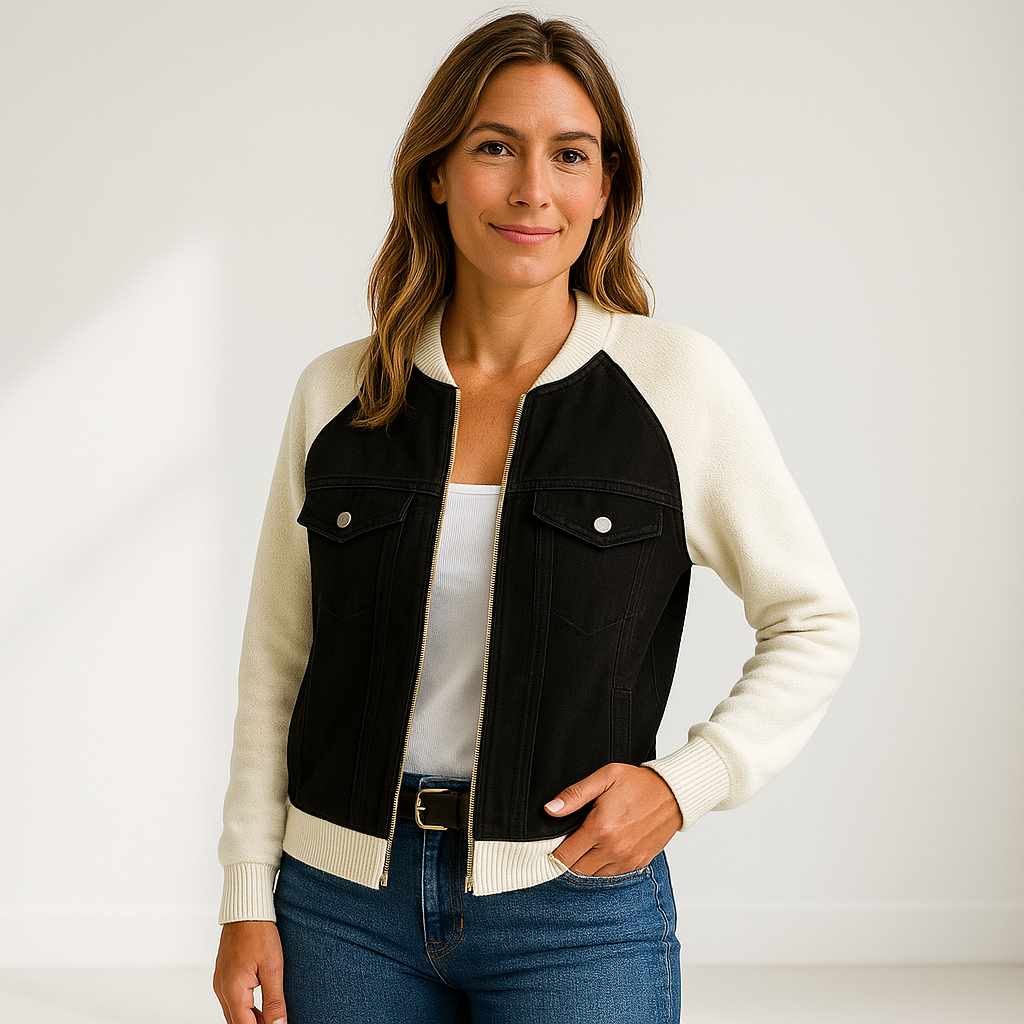 Rita | Chaqueta Vaquera con Ribete de Punto